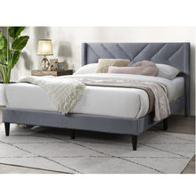 Load image into Gallery viewer, Elegant Bed With Upholstered Headboard, Platform Base
