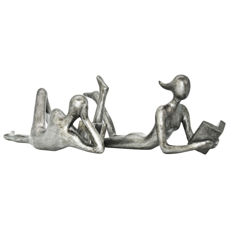People Tabletop Sculpture (Set of 2) - Pewter