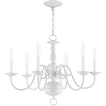 Load image into Gallery viewer, Six Light Dimmable Chandelier With Shades - White
