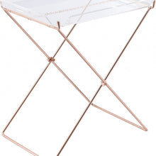 Load image into Gallery viewer, Modern Acrylic Copper Tray Table - Clear
