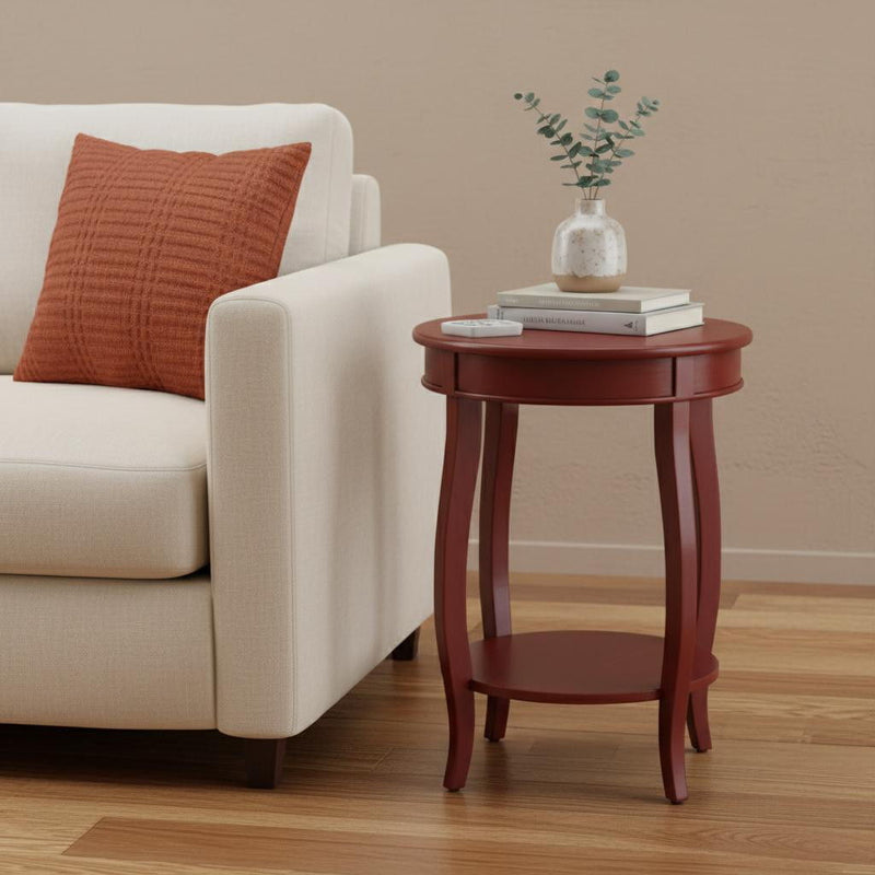 Pop Of Color Finish Side Table - Red