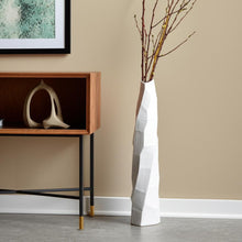 Load image into Gallery viewer, Faceted Geometric Floor Vase - White
