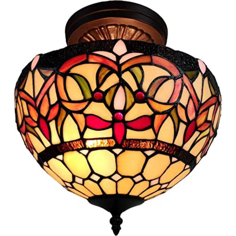 Unique Statement Two Light Glass Dimmable Chandelier With Shades - Red / White