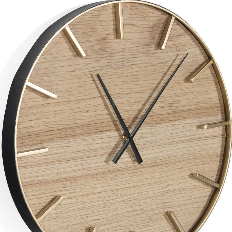 Silent Analog Round Wall Clock (573465) - Brown