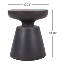 Load image into Gallery viewer, Outdoor Lightweight Concrete End Table With Half Sphere Top - Copper
