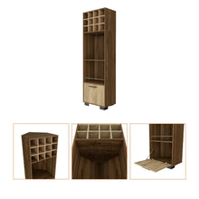 Load image into Gallery viewer, Wood Corner Bar Cabinet With Single Door - Beige / Mahogany
