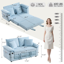 Load image into Gallery viewer, Upholstered Futon Convertible Floor Sofa Bed
