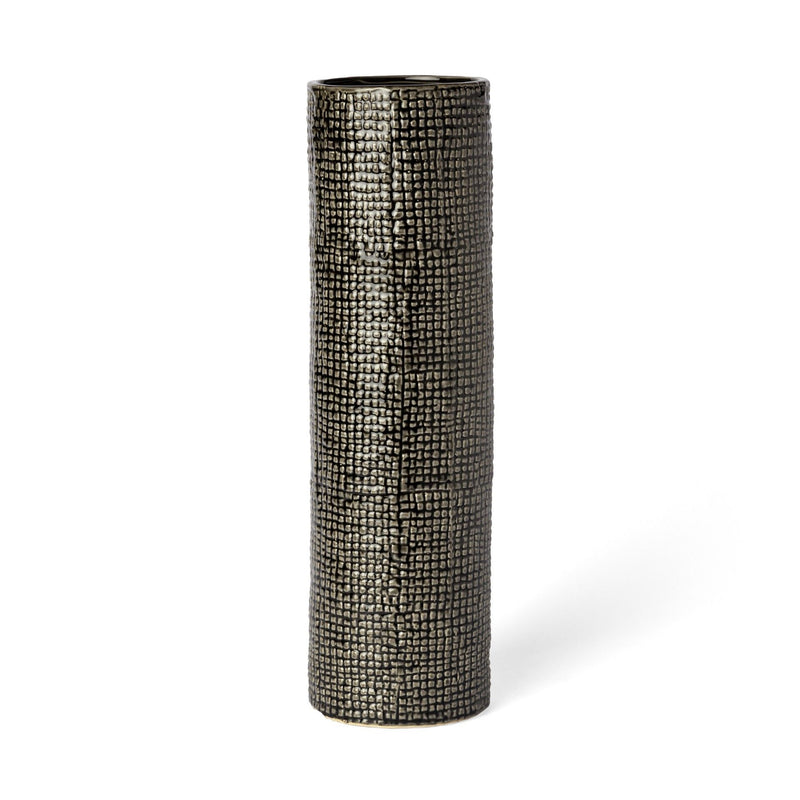 Abstract Cylinder Table Vase (397491) - Black / Gold