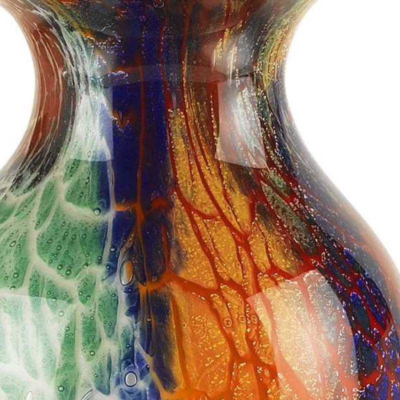 Urn Murano Table Vase - Blue / Green / Orange