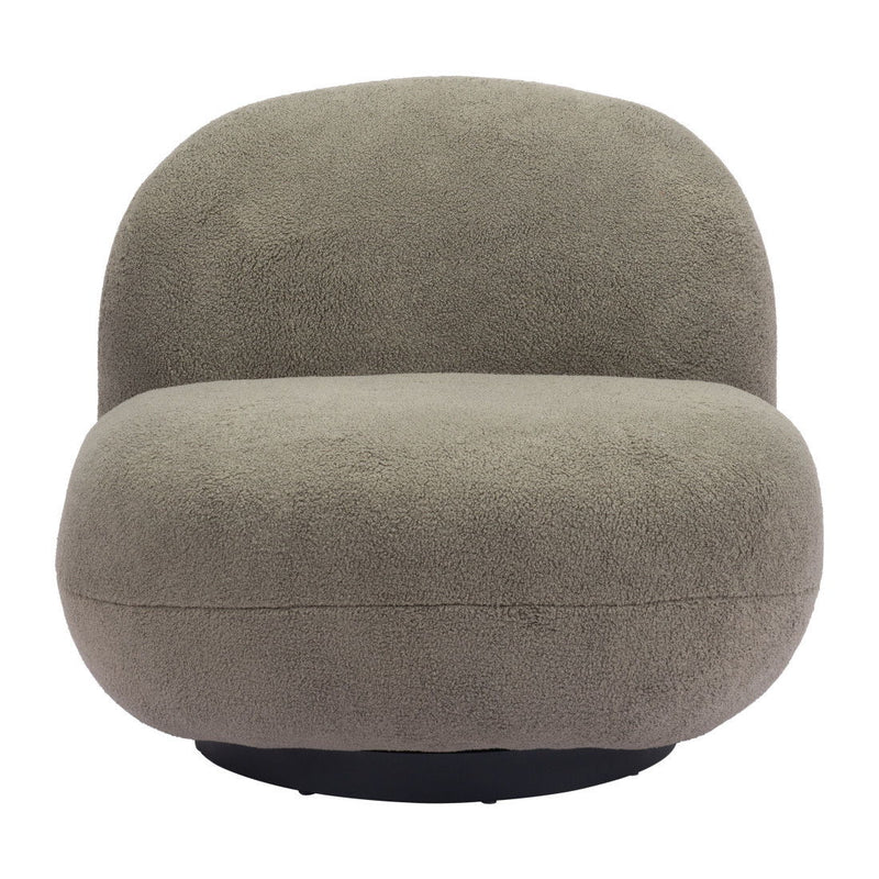 Sherpa Slipper Chair - Khaki Green And Black