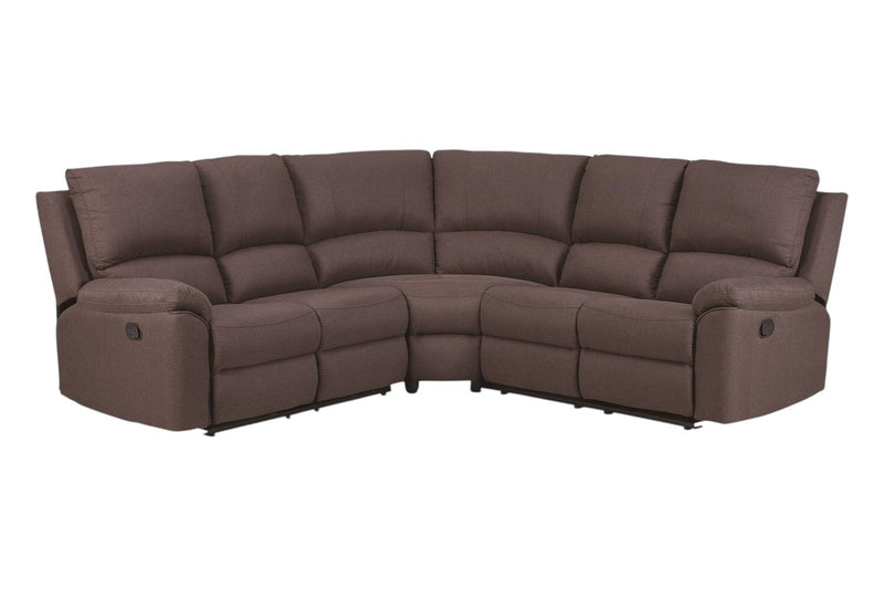 Polyester Blend Reclining U Shaped Three Piece Corner Sectional - Brown