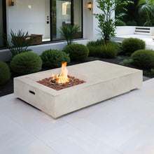 Load image into Gallery viewer, Propane Gas Fire Pit Table, 50000 Btu, Rectangular For Outside - Light Gray
