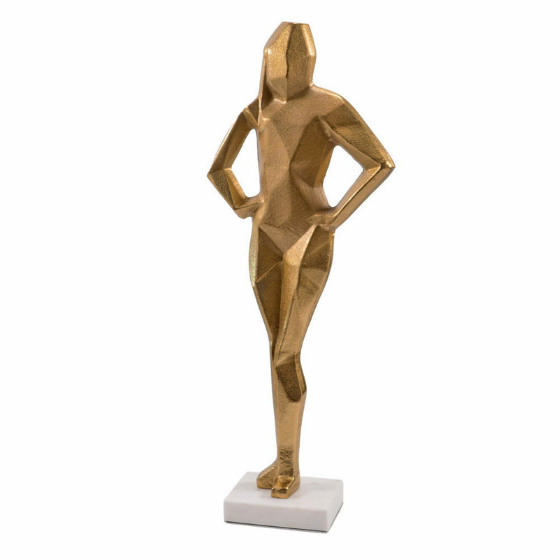 Marble Woman Tabletop Sculpture - Gold / White