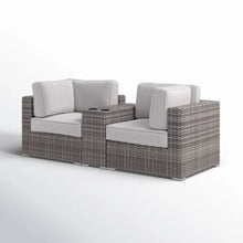 Load image into Gallery viewer, Handcrafted Outdoor Loveseat With Wicker Seating
