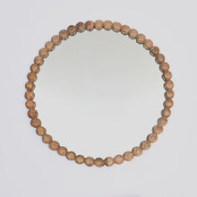 Load image into Gallery viewer, Decorative Round Hanging Wall Mirror With Bead Design Frame - Natural
