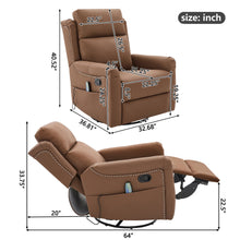 Load image into Gallery viewer, Manual Recliner Swivel Rocking Chair With 8 Point Massage And Heating
