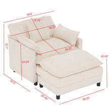Load image into Gallery viewer, Accent Chair With Ottoman - Beige
