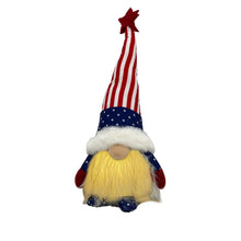 Load image into Gallery viewer, Fabric Independence Day Standing Gnome Tabletop Sculpture With LED - Red / White / White
