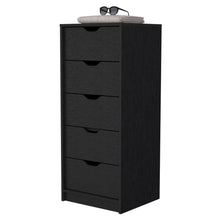 Load image into Gallery viewer, Manufactured Wood Five Drawer Narrow Dresser - Black
