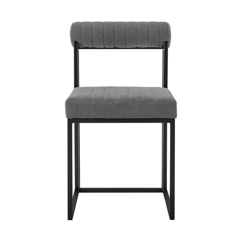Upholstered Open Back Dining Side Chairs (Set of 2) - Gray