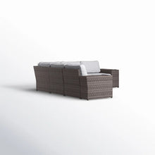 Load image into Gallery viewer, Wide Reversible Outdoor Sectional Sofa With Cushions - Brown / Gray
