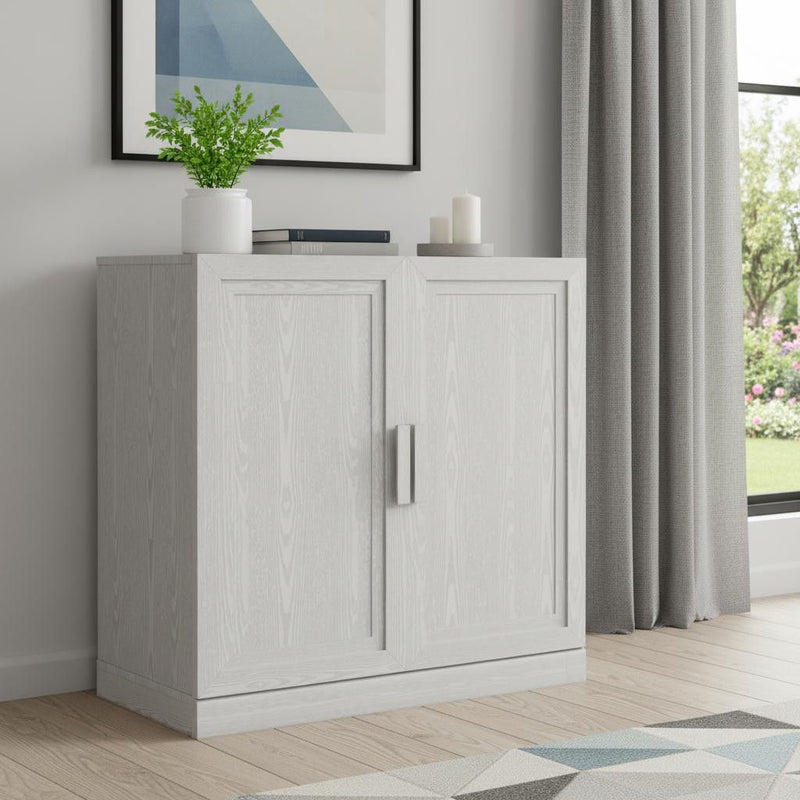 Wood Accent Cabinet - White