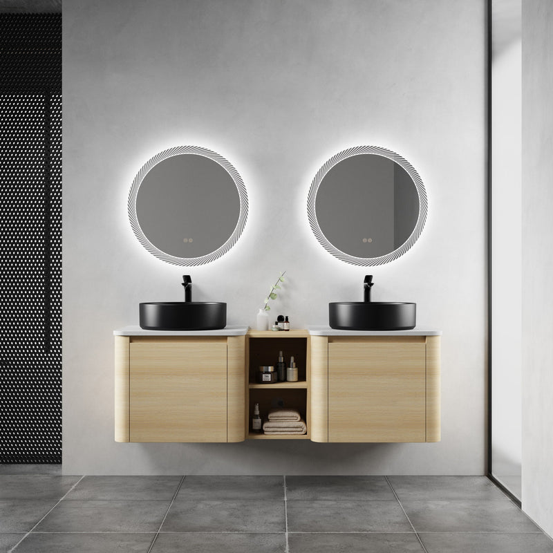 Mounted Bathroom Vanity With Art Sink, 1 Storage Shelf, Soft Close Door