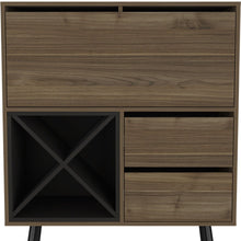 Load image into Gallery viewer, 46" Wood Console Bar Cabinet With Single Door And Two Drawers - Dark Brown And Black
