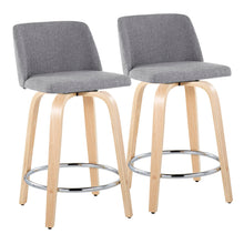 Load image into Gallery viewer, Toriano - Contemporary Fixed Height Counter Stool &amp; Swivel And Round Footrest (Set of 2)
