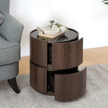 Load image into Gallery viewer, Elegant Italian High Grade Double Layer Storage Round Side Table - Brown / Black
