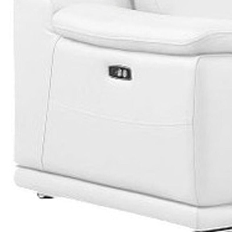 Leather Modular L Shaped Seven Piece Corner Sectional With Console - White
