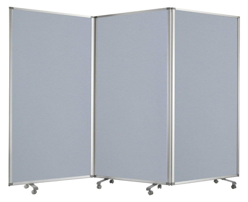 71" Folding Three Panel Screen Room Divider - Gray
