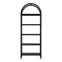 Load image into Gallery viewer, Five Tier Arched Top Bookcase - Black / Oak
