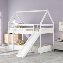 Load image into Gallery viewer, House Shape Bunk Bed With Slide And Ladder
