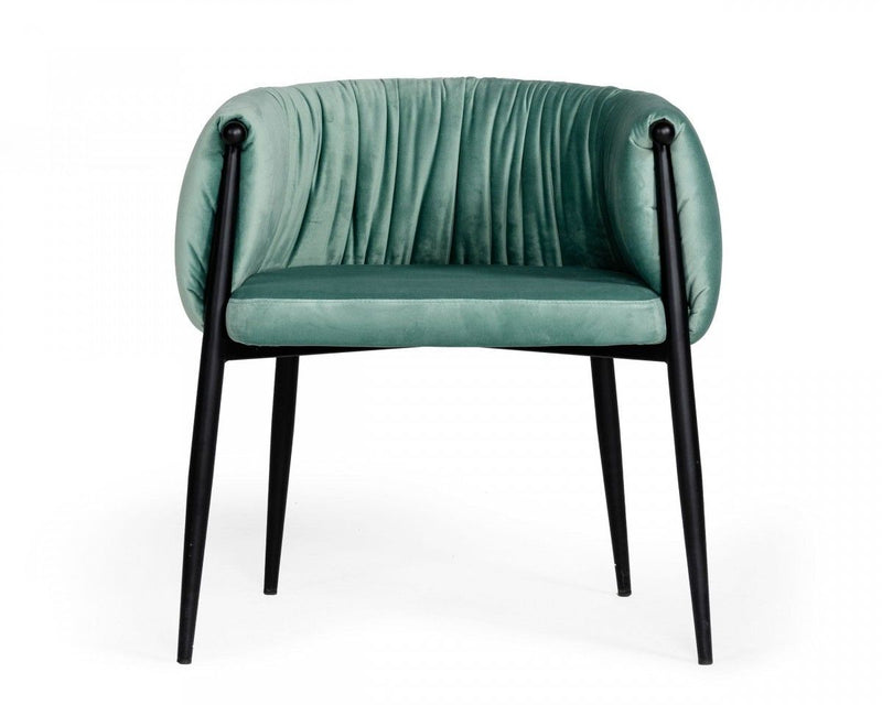 Upholstered Fabric Dining Arm Chair - Light Green