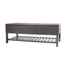 Load image into Gallery viewer, Regent - Storage Bench With Metal Rack - Brown Multi
