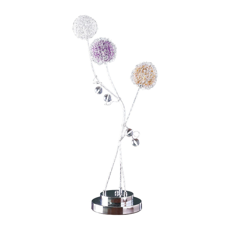 Three Light Bedside LED Table Lamp - Silver