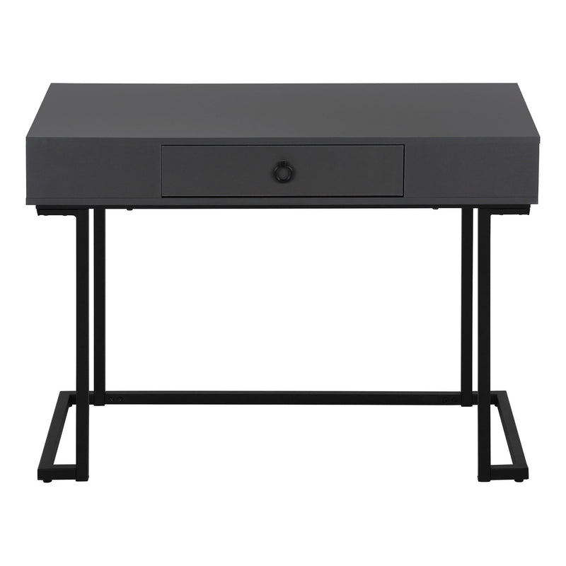 42" Wood And Metal Sled Computer Desk - Gray And Black