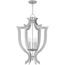 Load image into Gallery viewer, 32" Five Light Dimmable Chandelier With Shades - Silver

