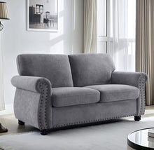 Load image into Gallery viewer, Soft Loveseat, Upholstered 2 Seater Couch, Loose Back Cushions And Turned Legs
