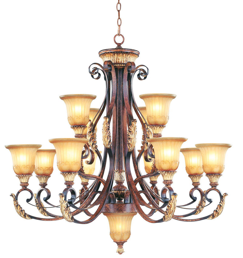 39" Multi Light Dimmable Chandelier With Shades - Bronze