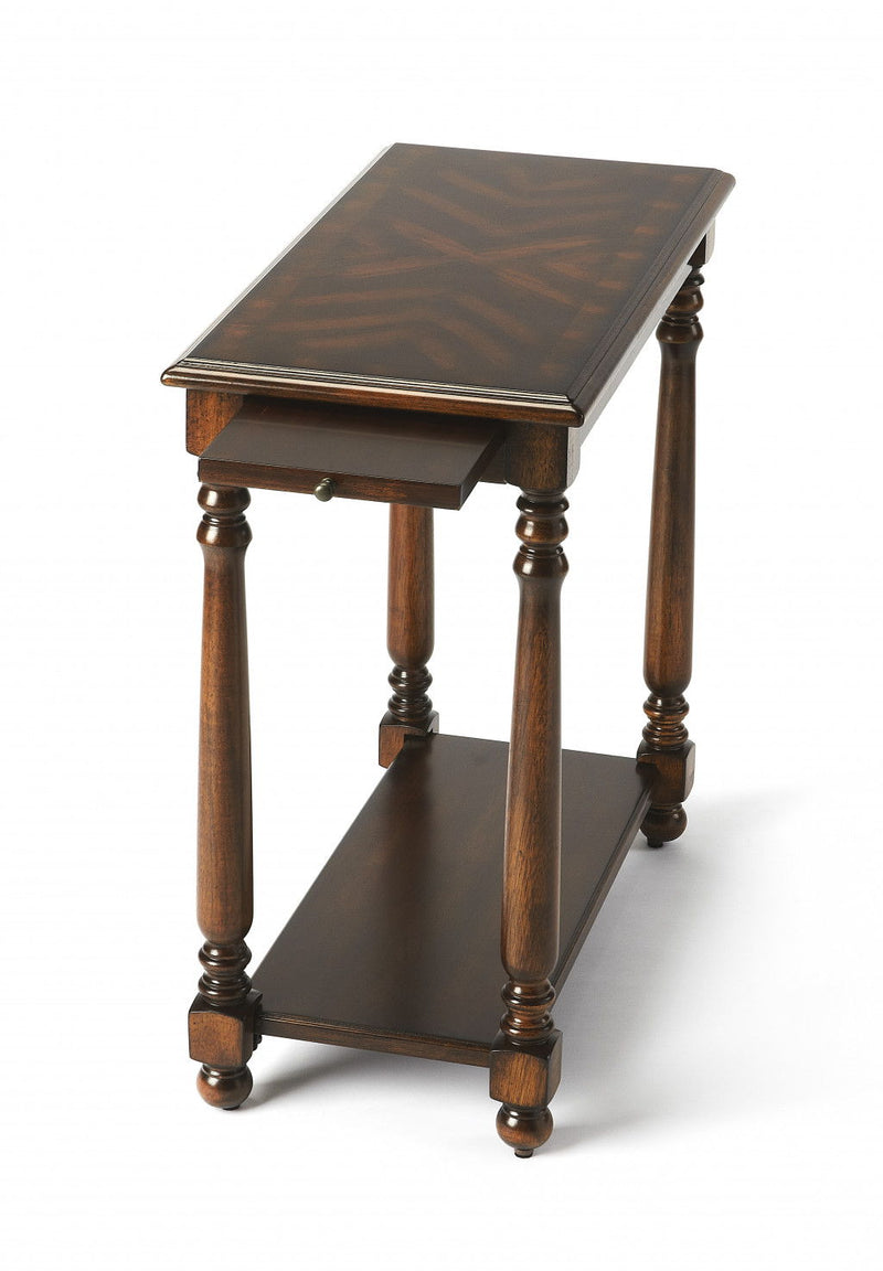24" End Table With Shelf - Wood Brown