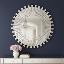 Load image into Gallery viewer, 18" Glass Sunburst Framed Accent Mirror - Silver
