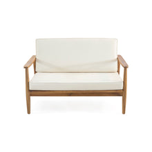 Load image into Gallery viewer, Outdoor Acacia Wood Loveseat Set With Coffee Table
