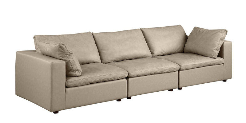 Italian Leather Modular Sofa - Beige