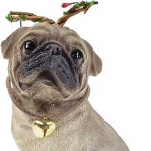 Load image into Gallery viewer, Poly Dog Christmas Figurine - Cream / Brown / Gold
