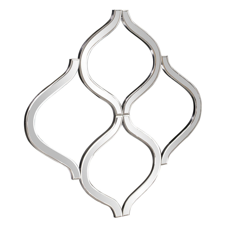 Interlocking Mirrored Curved Shapes With Beveled Edge - Silver