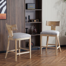 Load image into Gallery viewer, Upholstered Counter Height Bar Stools With Solid Rubber Wood Frame (Set of 2)

