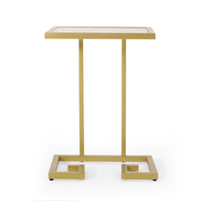 Load image into Gallery viewer, Modern Glam C Shaped End Table With Tempered Glass Top - Gold
