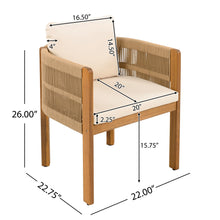 Load image into Gallery viewer, Outdoor Dining Set &amp; Table And Rope Chairs

